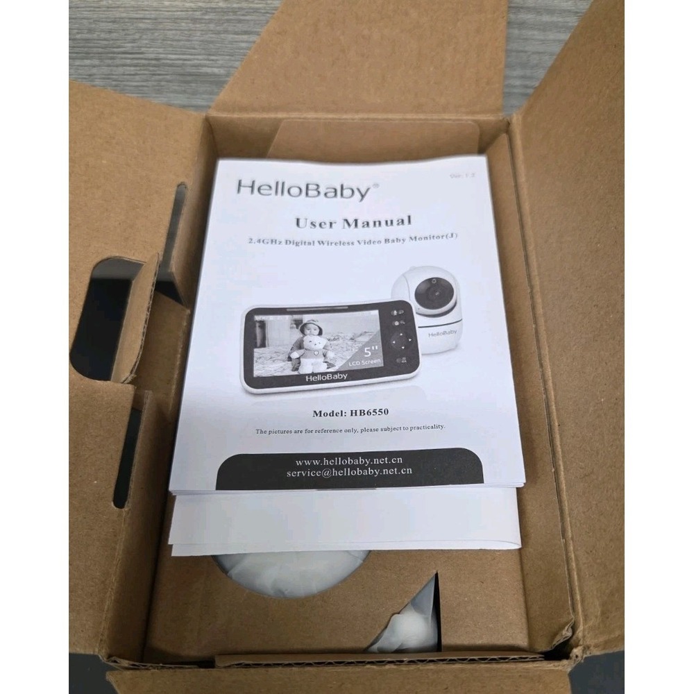 HelloBaby HB6550 Digital Wireless Baby Monitor 5" LCD 2.4GHz Camera Portable E8 - Picture 3 of 4